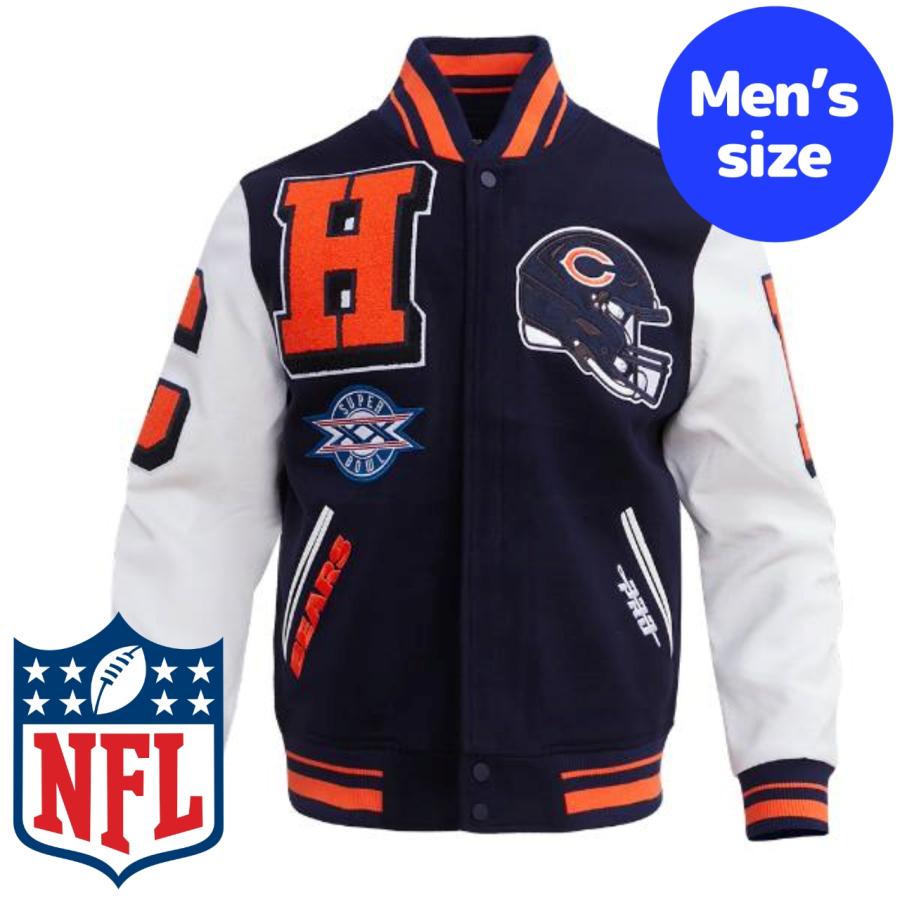 プロスタンダード NFLオフィシャル メンズ アウター バーシティジャケット スタジャン アメフト シカゴ・ベアーズ CHICAGO BEARS MASHUP VARSITY JACKET