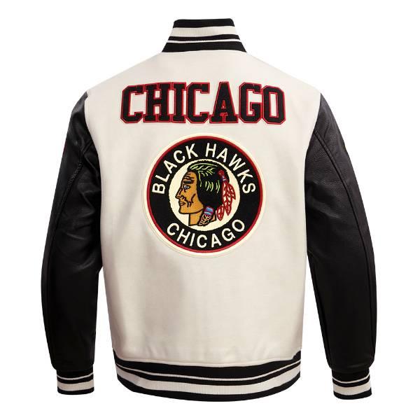 プロスタンダード NHL メンズ アウター バーシティジャケット スタジャン シカゴ・ブラックホークス CHICAGO BLACKHAWKS RETRO CLASSIC VARSITY JACKETの画像