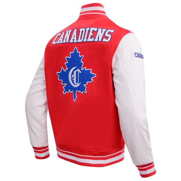 プロスタンダード NHL メンズ アウター バーシティジャケット スタジャン モントリオール・カナディアンズ MONTREAL CANADIENS RETRO CLASSIC VARSITY JACKETの画像