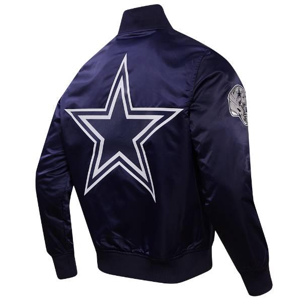 プロスタンダード NFL公式 アメフト メンズ アウター ジャケット スタジャン ナイロンジャケット ダラス・カウボーイズ DALLAS COWBOYS BIG LOGO SATIN JACKETの画像