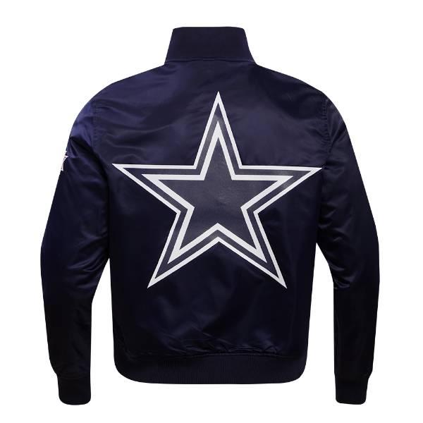 プロスタンダード NFL公式 アメフト メンズ アウター ジャケット スタジャン ナイロンジャケット ダラス・カウボーイズ DALLAS COWBOYS BIG LOGO SATIN JACKETの画像