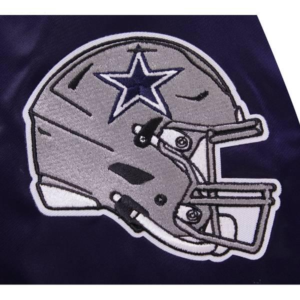 プロスタンダード NFL公式 アメフト メンズ アウター ジャケット スタジャン ナイロンジャケット ダラス・カウボーイズ DALLAS COWBOYS BIG LOGO SATIN JACKETの画像