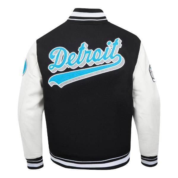 プロスタンダード NFL公式 アメフト メンズ アウター バーシティジャケット スタジャン デトロイト・ライオンズ DETROIT LIONS SCRIPT TAIL RIB WOOL VARSITYの画像