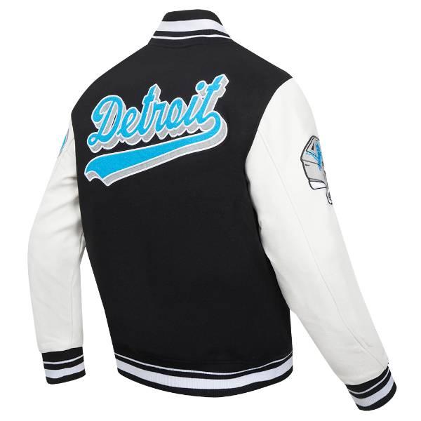 プロスタンダード NFL公式 アメフト メンズ アウター バーシティジャケット スタジャン デトロイト・ライオンズ DETROIT LIONS SCRIPT TAIL RIB WOOL VARSITYの画像