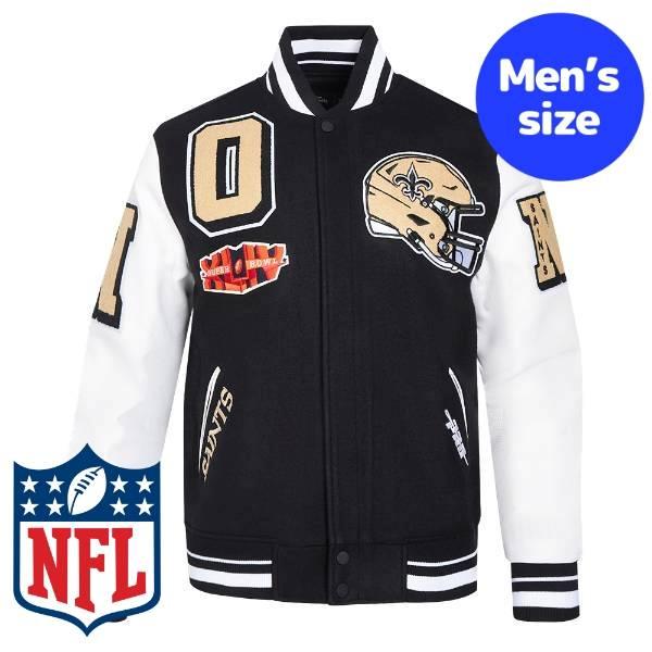 プロスタンダード NFL公式 アメフト メンズ アウター ジャケット スタジャン ニューオーリンズ・セインツ NEW ORLEANS SAINTS MASHUP RIB WOOL VARSITY JACKET