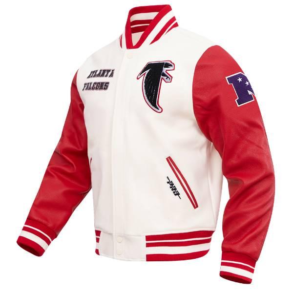 プロスタンダード NFL公式 アメフト メンズ アウター ジャケット スタジャン アトランタ・ファルコンズ ATLANTA FALCONS RETRO CLASSIC RIB WOOL VARSITY JACKETの画像