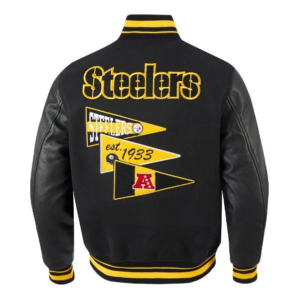 プロスタンダード NFL公式 メンズ アウター ジャケット スタジャン ピッツバーグ・スティーラーズ PITTSBURGH STEELERS TEAM PENNANTS RIB WOOL VARSITY JACKETの画像