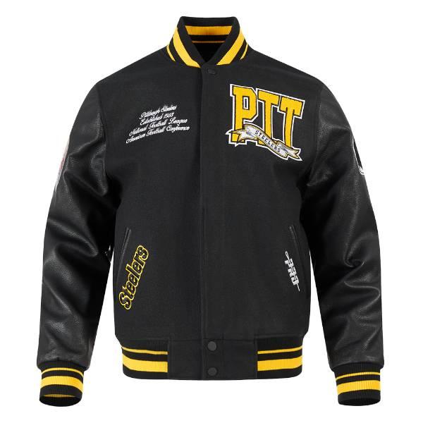 プロスタンダード NFL公式 メンズ アウター ジャケット スタジャン ピッツバーグ・スティーラーズ PITTSBURGH STEELERS TEAM PENNANTS RIB WOOL VARSITY JACKETの画像