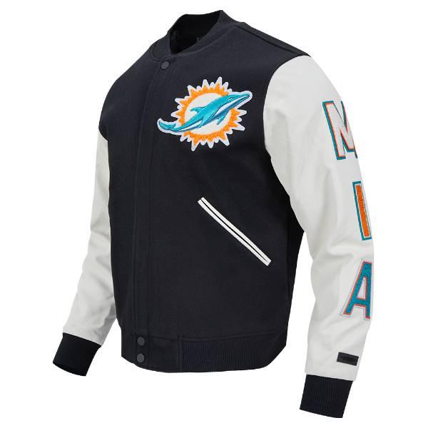 プロスタンダード NFL公式 メンズ アウター バーシティジャケット スタジャン アメフト マイアミ・ドルフィンズ MIAMI DOLPHINS CLASSIC WOOL VARSITY JACKETの画像