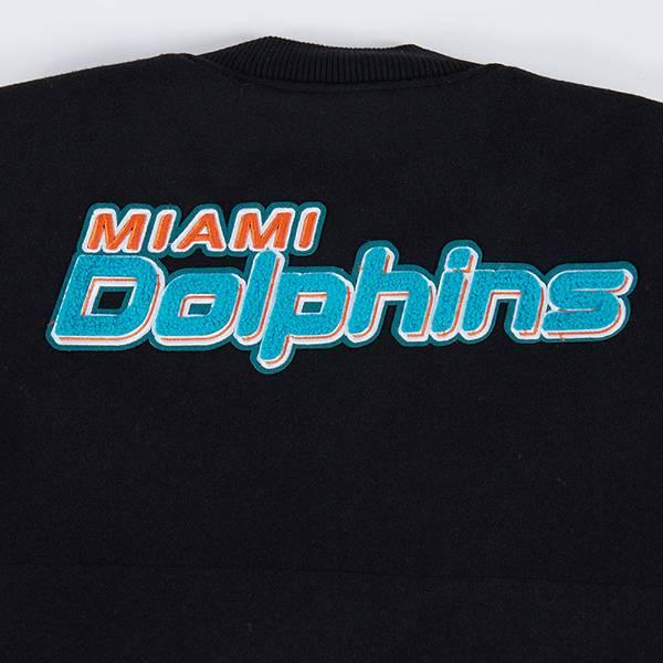 プロスタンダード NFL公式 メンズ アウター バーシティジャケット スタジャン アメフト マイアミ・ドルフィンズ MIAMI DOLPHINS CLASSIC WOOL VARSITY JACKETの画像