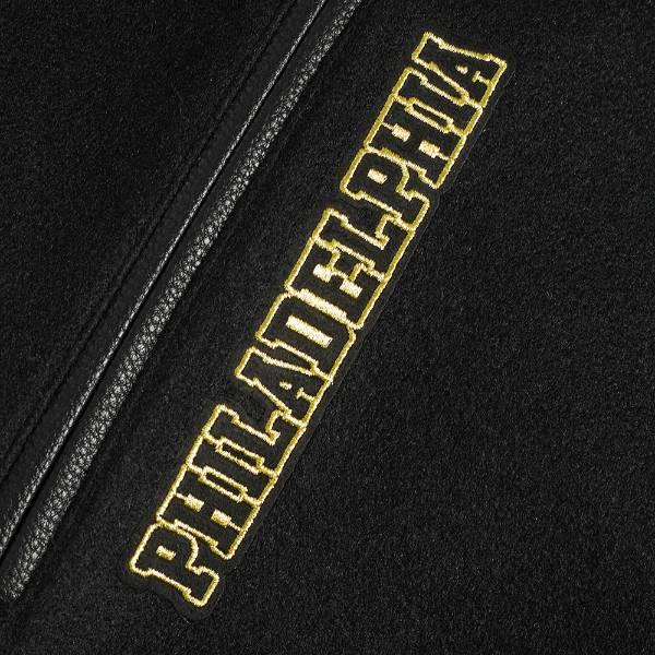 プロスタンダード NFL公式 メンズ アウター ジャケット スタジャン フィラデルフィア・イーグルス PHILADELPHIA EAGLES BLACK & GOLD WOOL VARSITY JACKETの画像
