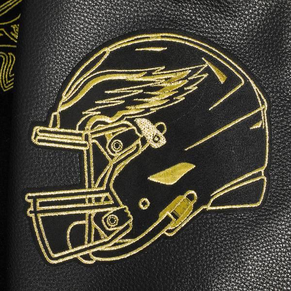プロスタンダード NFL公式 メンズ アウター ジャケット スタジャン フィラデルフィア・イーグルス PHILADELPHIA EAGLES BLACK & GOLD WOOL VARSITY JACKETの画像