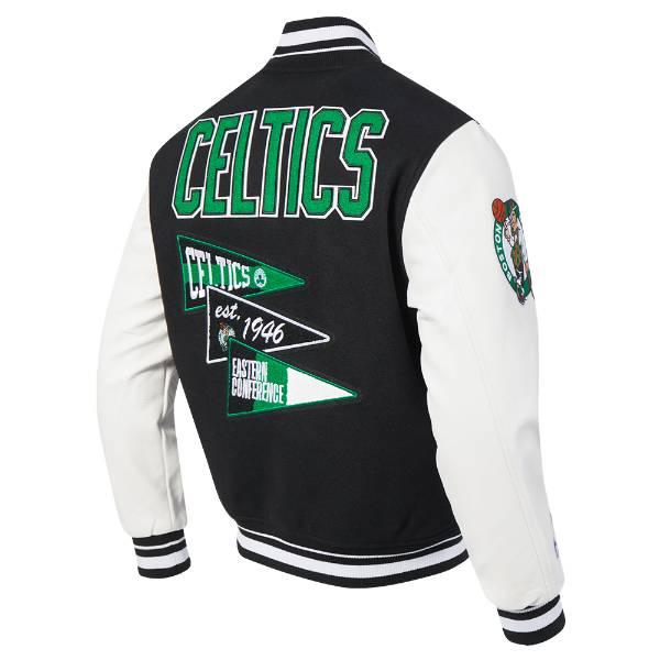 プロスタンダード NBA公式 メンズ アウター ジャケット スタジャン ジャンパー ボストン・セルティックス BOSTON CELTICS TEAM PENNANTS VARSITY JACKETの画像