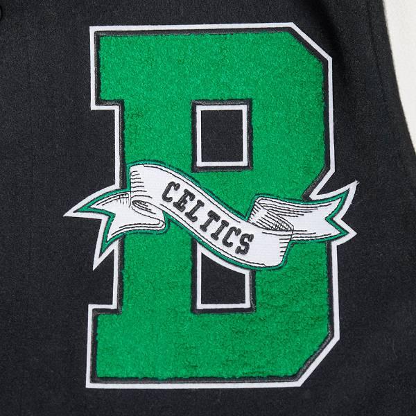 プロスタンダード NBA公式 メンズ アウター ジャケット スタジャン ジャンパー ボストン・セルティックス BOSTON CELTICS TEAM PENNANTS VARSITY JACKETの画像