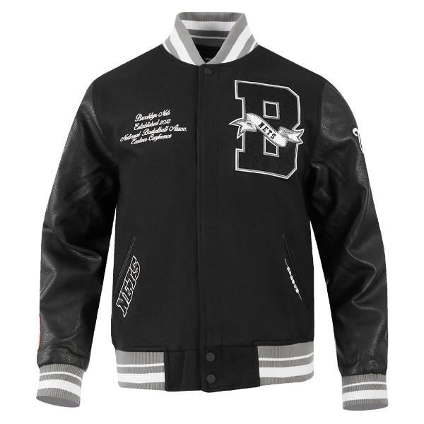プロスタンダード NBA公式 メンズ アウター バーシティジャケット スタジャン ジャンパー ブルックリン・ネッツ BROOKLYN NETS TEAM PENNANTS VARSITY JACKETの画像