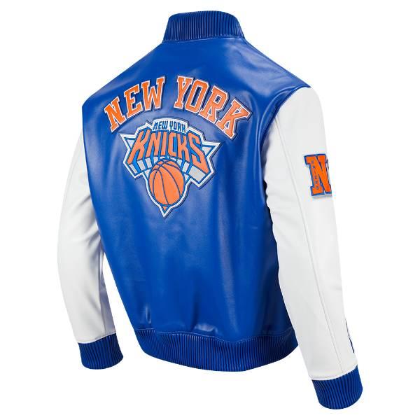 プロスタンダード NBA公式 メンズ アウター レザージャケット 革ジャン ニューヨーク・ニックス NEW YORK KNICKS CITY SIGNATURE LEATHER VARSITY JACKETの画像