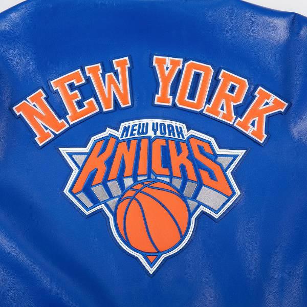 プロスタンダード NBA公式 メンズ アウター レザージャケット 革ジャン ニューヨーク・ニックス NEW YORK KNICKS CITY SIGNATURE LEATHER VARSITY JACKETの画像