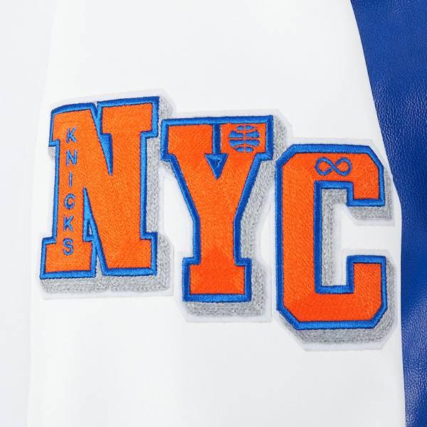 プロスタンダード NBA公式 メンズ アウター レザージャケット 革ジャン ニューヨーク・ニックス NEW YORK KNICKS CITY SIGNATURE LEATHER VARSITY JACKETの画像