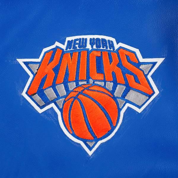 プロスタンダード NBA公式 メンズ アウター レザージャケット 革ジャン ニューヨーク・ニックス NEW YORK KNICKS CITY SIGNATURE LEATHER VARSITY JACKETの画像