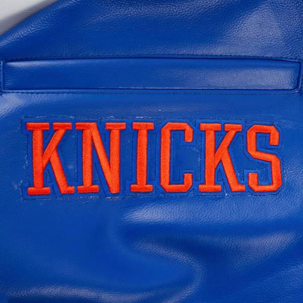 プロスタンダード NBA公式 メンズ アウター レザージャケット 革ジャン ニューヨーク・ニックス NEW YORK KNICKS CITY SIGNATURE LEATHER VARSITY JACKETの画像