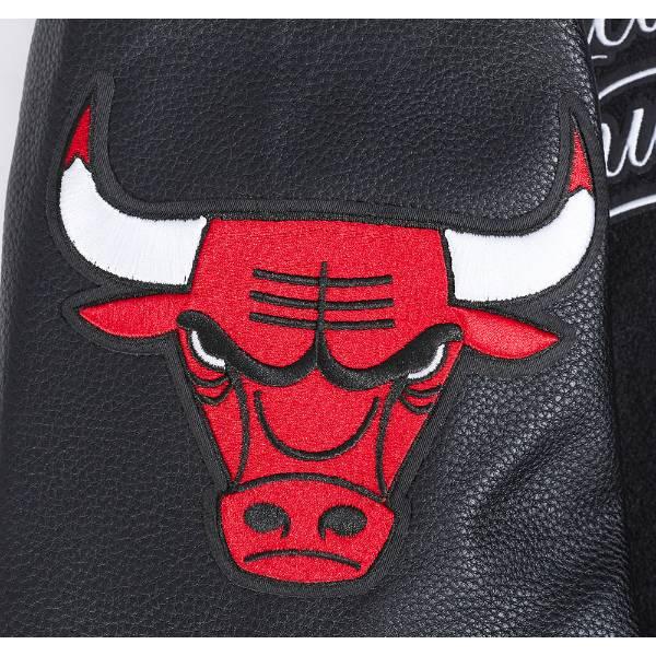 プロスタンダード NBA公式 メンズ アウター バーシティジャケット スタジャン ジャンパー シカゴ・ブルズ CHICAGO BULLS SUGAR SKULL VARSITY JACKETの画像
