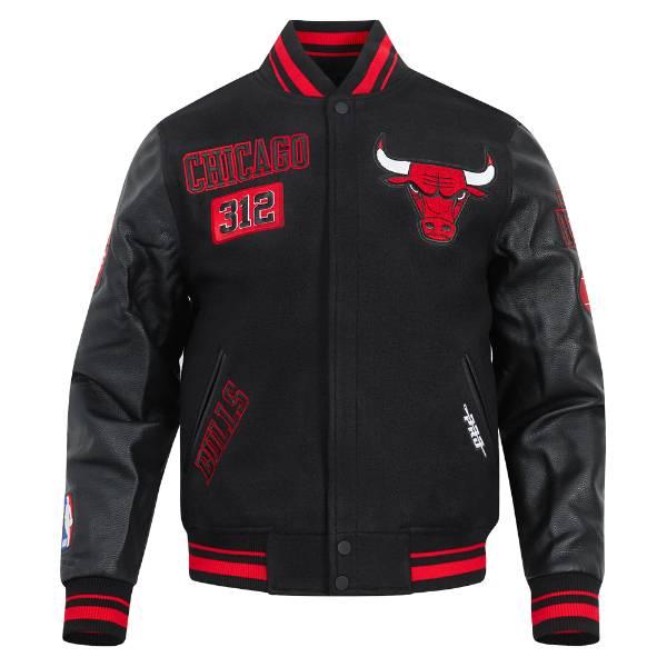 Pro Standard プロスタンダード NBA公式 メンズ アウター バーシティジャケット スタジャン ジャンパー シカゴ・ブルズ CHICAGO BULLS AREA CODE VARSITY JACKETの画像
