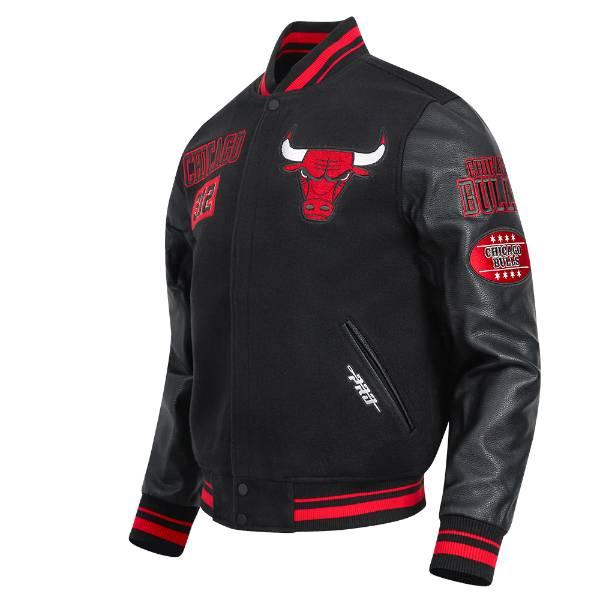 Pro Standard プロスタンダード NBA公式 メンズ アウター バーシティジャケット スタジャン ジャンパー シカゴ・ブルズ CHICAGO BULLS AREA CODE VARSITY JACKETの画像