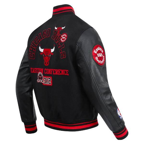 Pro Standard プロスタンダード NBA公式 メンズ アウター バーシティジャケット スタジャン ジャンパー シカゴ・ブルズ CHICAGO BULLS AREA CODE VARSITY JACKETの画像