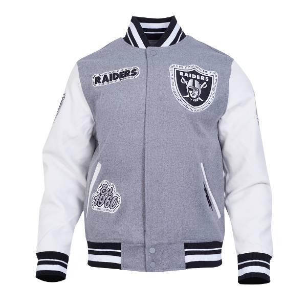 プロスタンダード NFL公式 メンズ アウター スタジャン ジャケット ラスベガス・レイダース LAS VEGAS RAIDERS DIY PICK STITCH RIB WOOL VARSITY JACKETの画像
