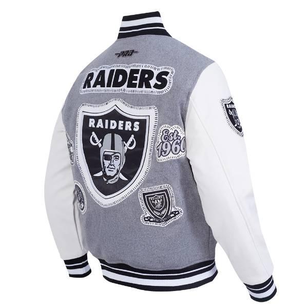 プロスタンダード NFL公式 メンズ アウター スタジャン ジャケット ラスベガス・レイダース LAS VEGAS RAIDERS DIY PICK STITCH RIB WOOL VARSITY JACKETの画像