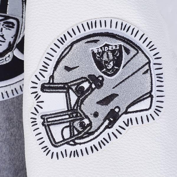 プロスタンダード NFL公式 メンズ アウター スタジャン ジャケット ラスベガス・レイダース LAS VEGAS RAIDERS DIY PICK STITCH RIB WOOL VARSITY JACKETの画像