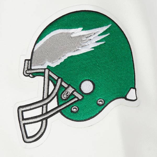 NFL公式 メンズ アウター レザージャケット 革ジャン プロスタンダード フィラデルフィア・イーグルス PHILADELPHIA EAGLES BEST OF LEATHER VARSITY JACKETの画像
