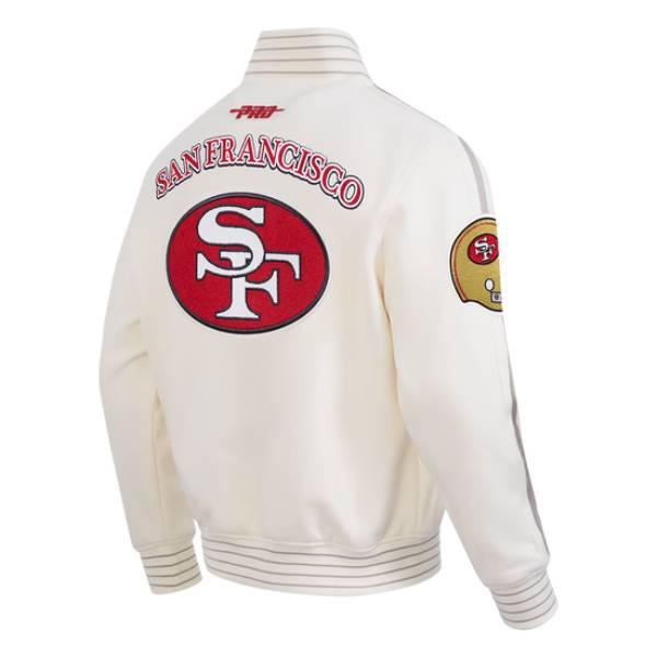 NFL公式 メンズ アウター スタジャン バーシティジャケット プロスタンダード サンフランシスコ・49ERS SAN FRANCISCO 49ERS PRO GAME DAY RETRO JACKETの画像