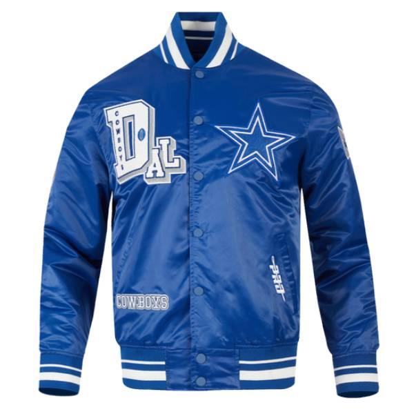 NFL公式 メンズ アウター スタジャン ナイロンジャケット プロスタンダード ダラス・カウボーイズ DALLAS COWBOYS BEST OF RIB SATIN JACKETの画像