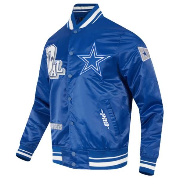 NFL公式 メンズ アウター スタジャン ナイロンジャケット プロスタンダード ダラス・カウボーイズ DALLAS COWBOYS BEST OF RIB SATIN JACKETの画像