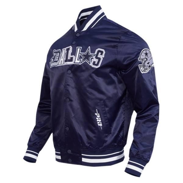 NFL公式 メンズ アウター スタジャン ナイロンジャケット プロスタンダード ダラス・カウボーイズ DALLAS COWBOYS CITY RANSOM RIB SATIN JACKETの画像