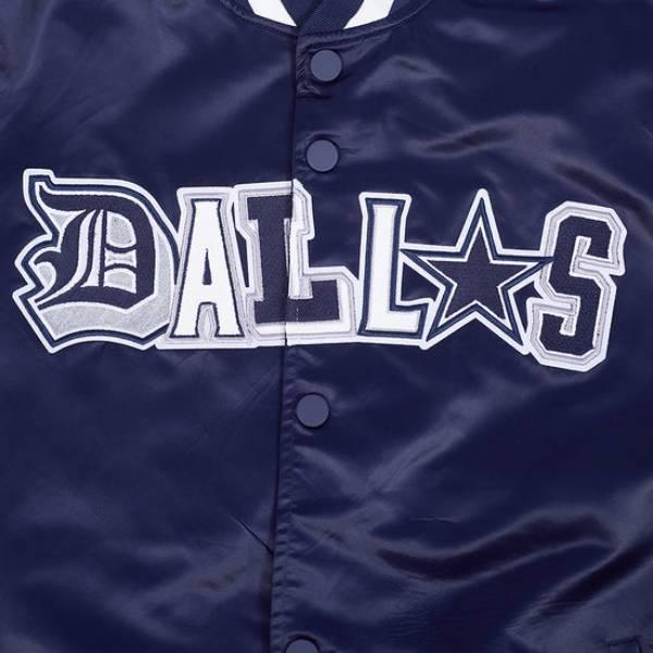 NFL公式 メンズ アウター スタジャン ナイロンジャケット プロスタンダード ダラス・カウボーイズ DALLAS COWBOYS CITY RANSOM RIB SATIN JACKETの画像