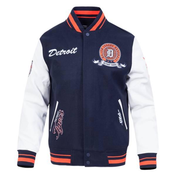 MLB公式 メンズ アウター スタジャン ジャケット プロスタンダード デトロイト・タイガース DETROIT TIGERS TEAM BADGE MEN'S RIB WOOL VARSITY JACKETの画像