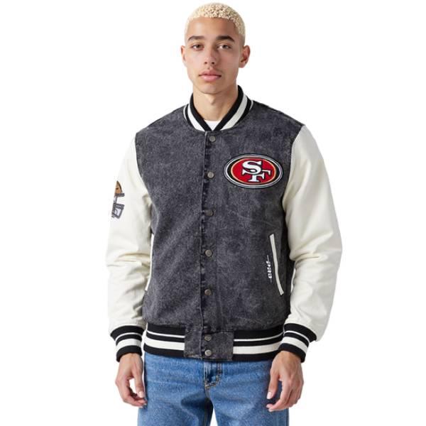 NFL公式 メンズ アウター スタジャン ジャケット プロスタンダード サンフランシスコ・49ERS SAN FRANCISCO 49ERS REBEL ATHLETICS MEN'S DENIM VARSITY JACKETの画像