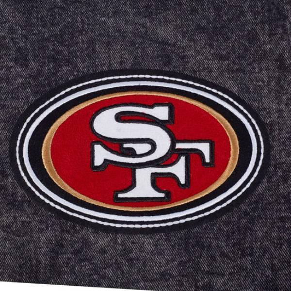 NFL公式 メンズ アウター スタジャン ジャケット プロスタンダード サンフランシスコ・49ERS SAN FRANCISCO 49ERS REBEL ATHLETICS MEN'S DENIM VARSITY JACKETの画像