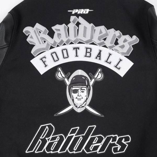 NFL公式 メンズ アウター スタジャン ジャケット ジャンパー プロスタンダード ラスベガス・レイダース LAS VEGAS RAIDERSの画像