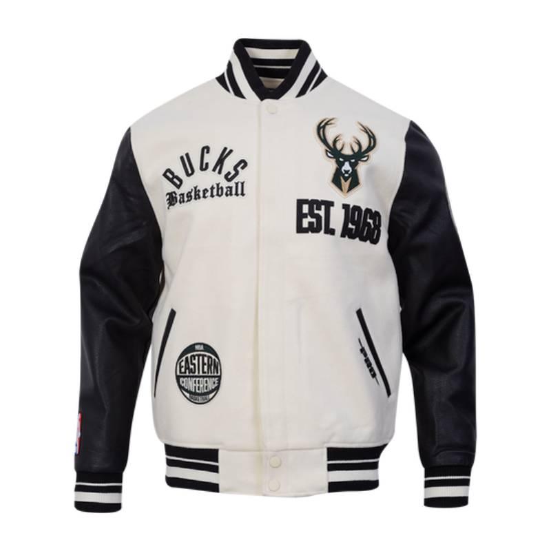 NBA公式 正規品 メンズ アウター スタジャン ジャケット ミルウォーキー・バックス MILWAUKEE BUCKSの画像