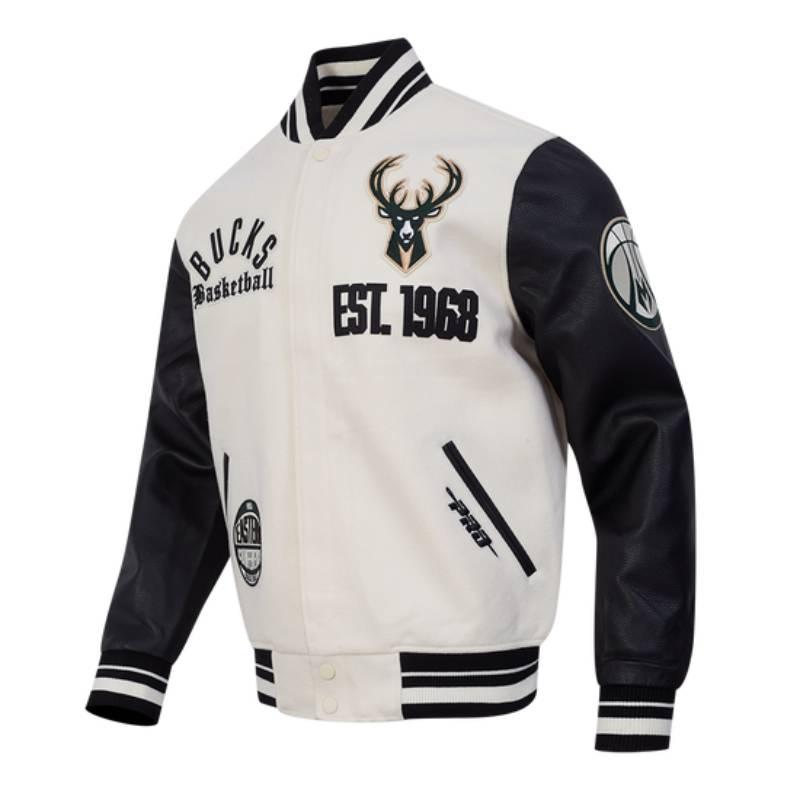 NBA公式 正規品 メンズ アウター スタジャン ジャケット ミルウォーキー・バックス MILWAUKEE BUCKSの画像