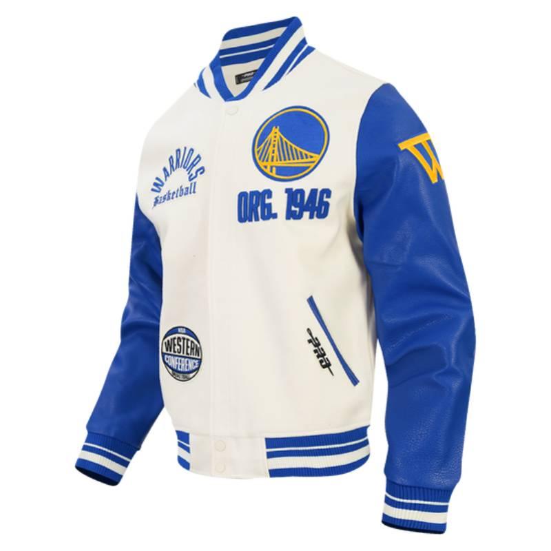 NBA公式 正規品 メンズ アウター スタジャン ジャケット ゴールデンステイト・ウォリアーズ ステフィン・カリー GOLDEN STATE WARRIORSの画像