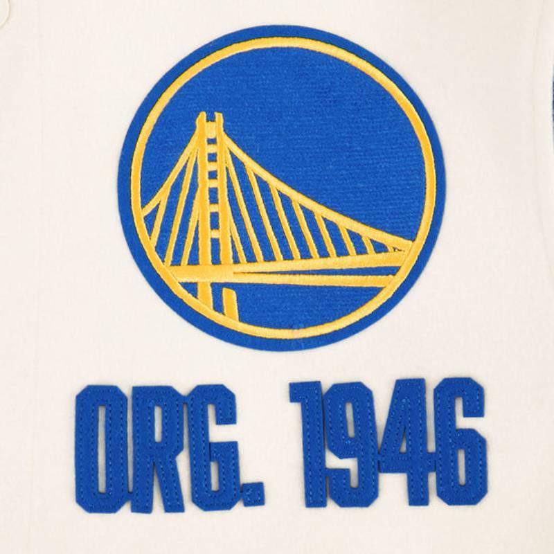 NBA公式 正規品 メンズ アウター スタジャン ジャケット ゴールデンステイト・ウォリアーズ ステフィン・カリー GOLDEN STATE WARRIORSの画像