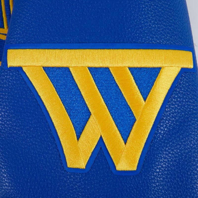 NBA公式 正規品 メンズ アウター スタジャン ジャケット ゴールデンステイト・ウォリアーズ ステフィン・カリー GOLDEN STATE WARRIORSの画像