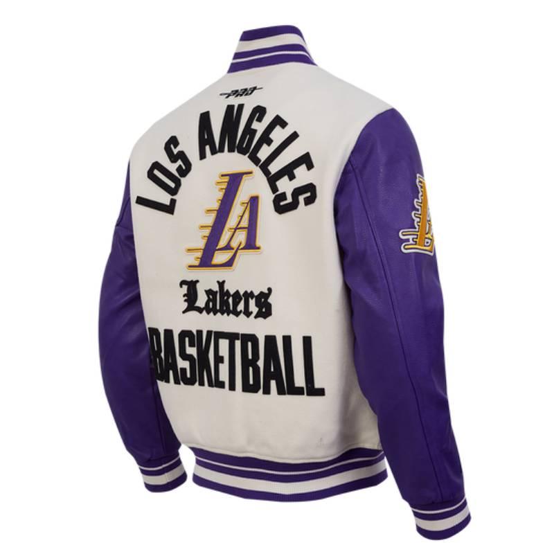 NBA公式 正規品 メンズ アウター スタジャン ジャケット ロサンゼルス・レイカーズ レブロン・ジェームズ 八村塁 ルカ・ドンチッチ LOS ANGELES LAKERSの画像