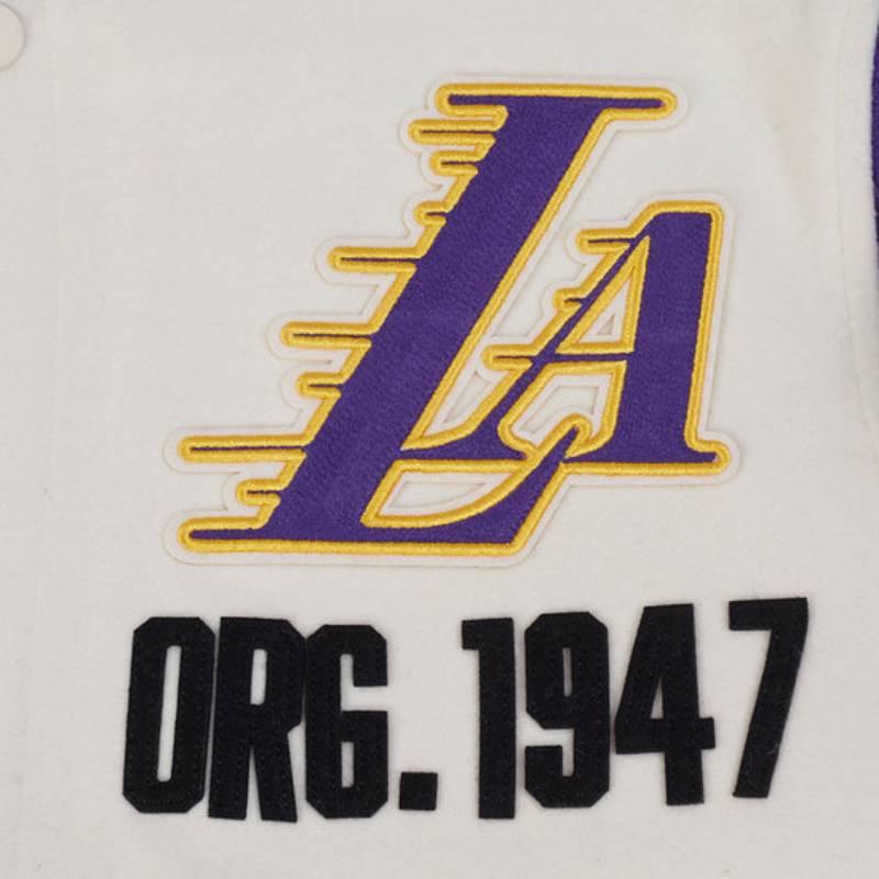 NBA公式 正規品 メンズ アウター スタジャン ジャケット ロサンゼルス・レイカーズ レブロン・ジェームズ 八村塁 ルカ・ドンチッチ LOS ANGELES LAKERSの画像