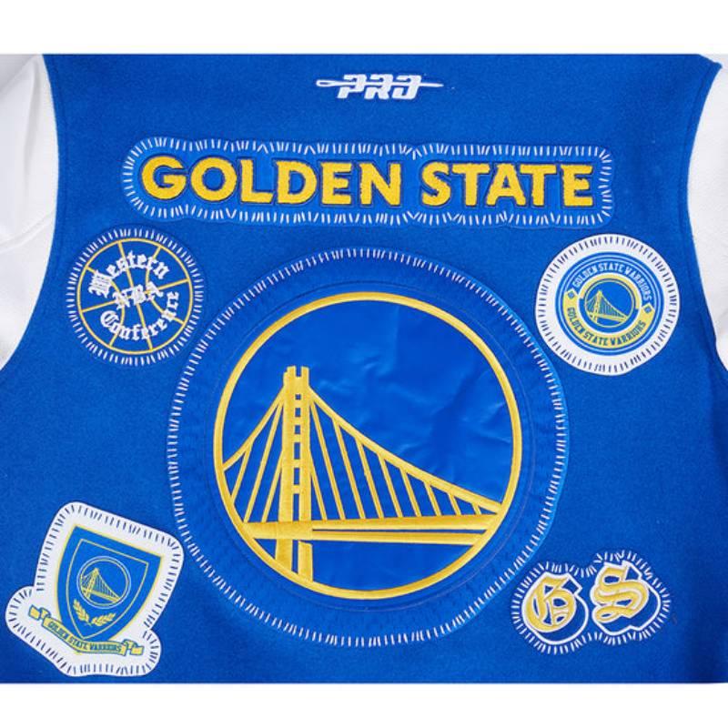 NBA公式 正規品 メンズ アウター スタジャン ジャケット ゴールデンステイト・ウォリアーズ ステフィン・カリー GOLDEN STATE WARRIORSの画像