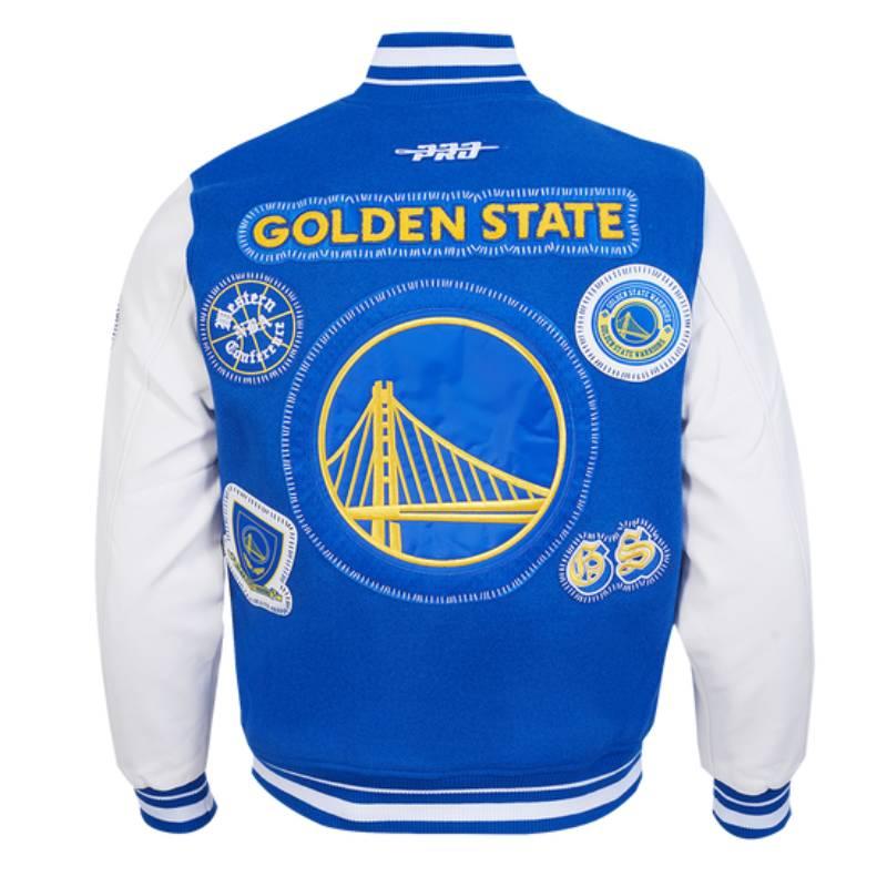 NBA公式 正規品 メンズ アウター スタジャン ジャケット ゴールデンステイト・ウォリアーズ ステフィン・カリー GOLDEN STATE WARRIORSの画像